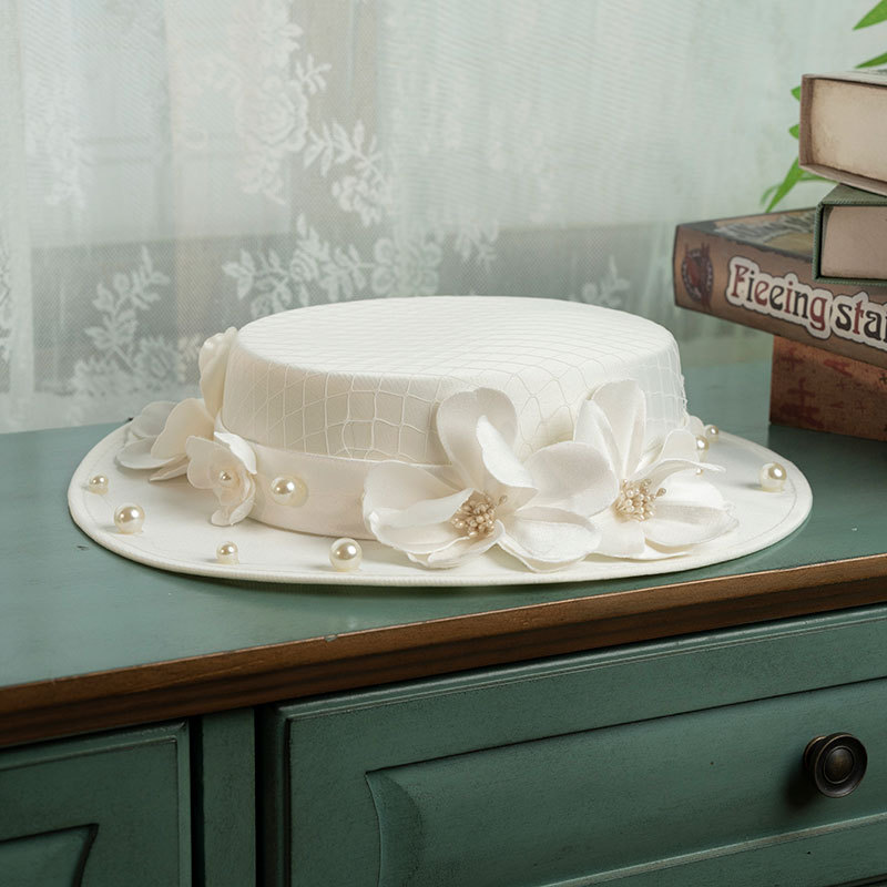 Women's Elegant Banquet White Top Hat