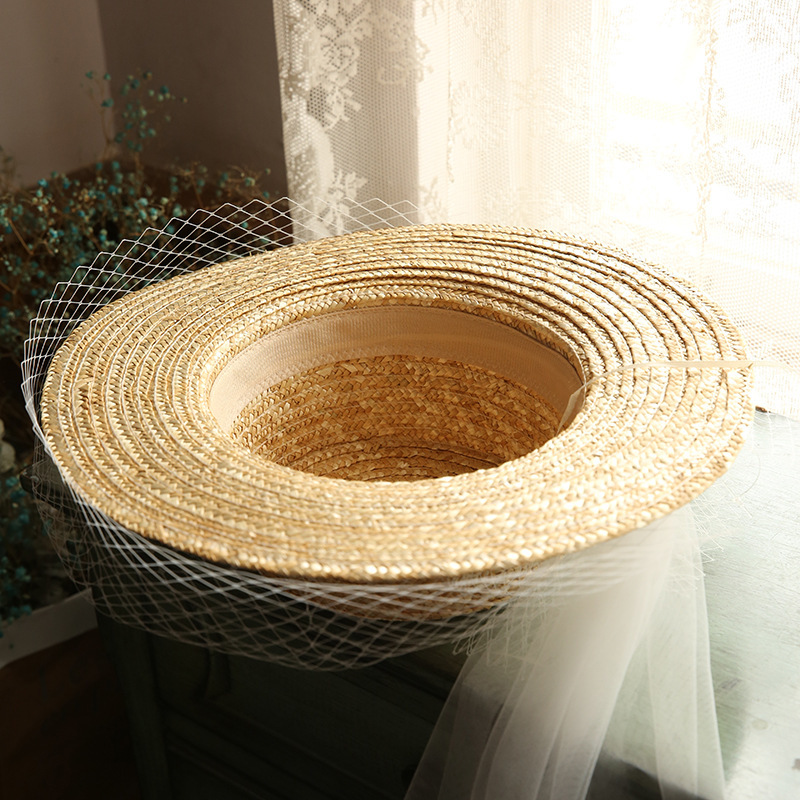 Seaside Vacation Sunshade Mesh Straw Hat