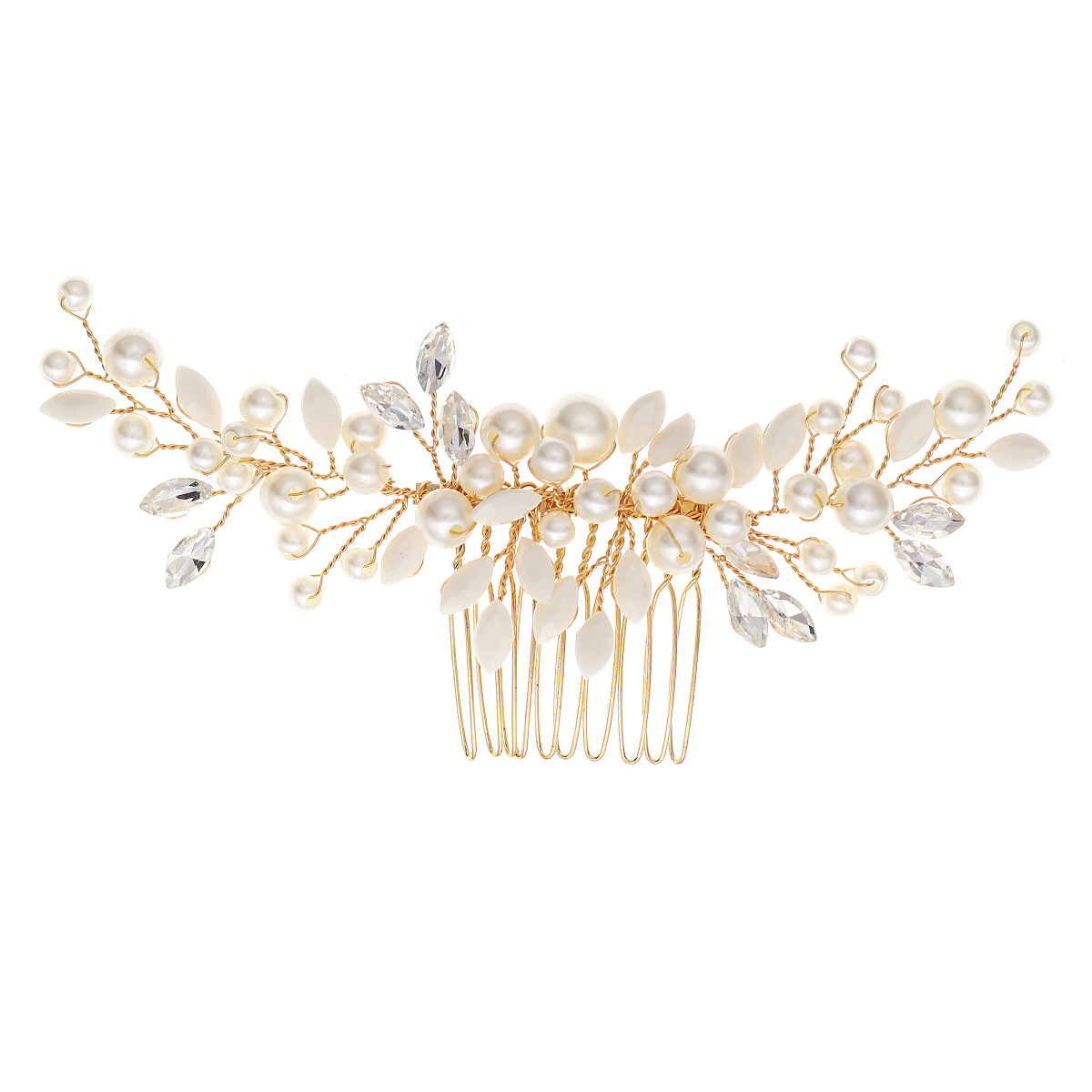 Ancient Style Handmade Rhinestone Pearl Hair Comb