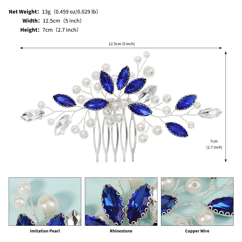 Handmade Rhinestone Pearl Hairpin Hair Comb