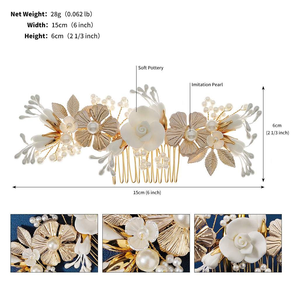 Elegant Flower Spike Handmade Comb
