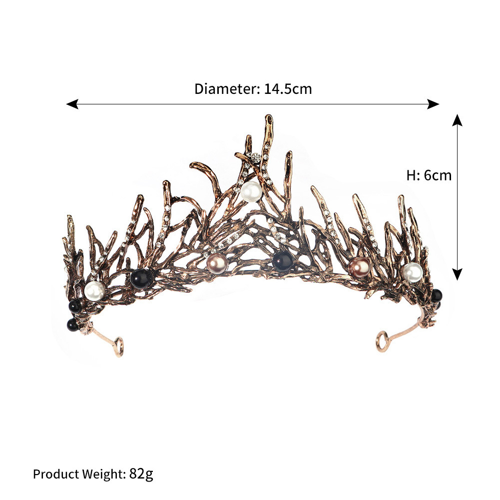 Forest Branch Headband Black Pearl Crown Headdress