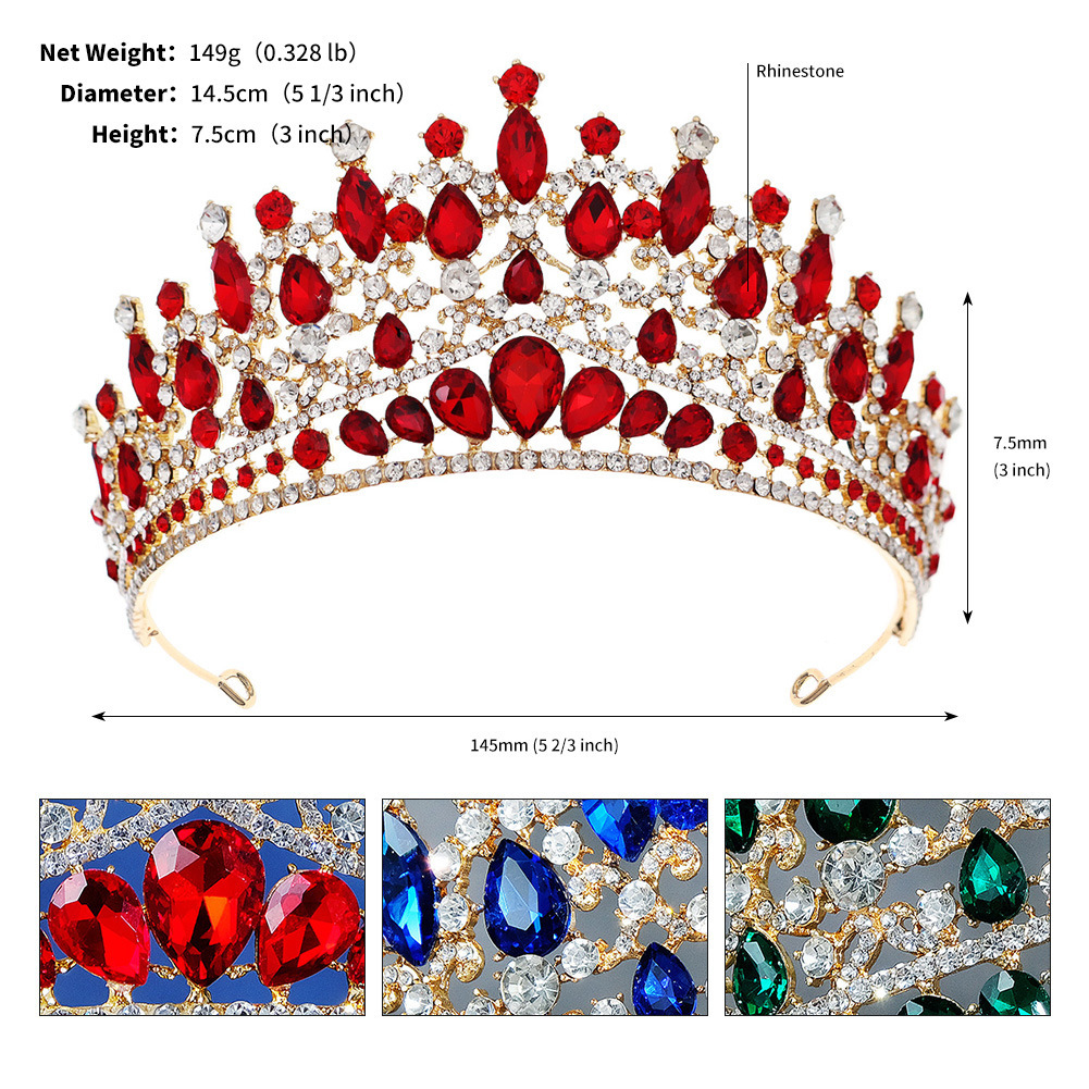 Alloy Rhinestone Crown Wedding Dress Headdress