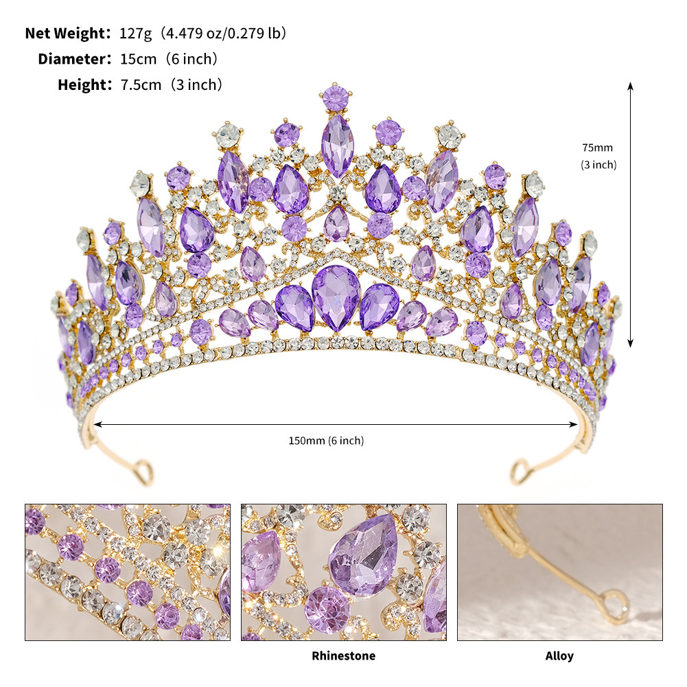 Alloy Rhinestone Crown Wedding Dress Headdress