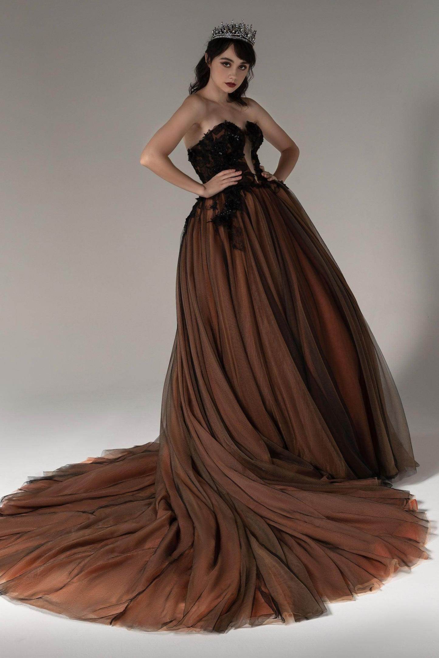 Ball Gown Chapel Train Tulle Wedding Dress VBCW2510