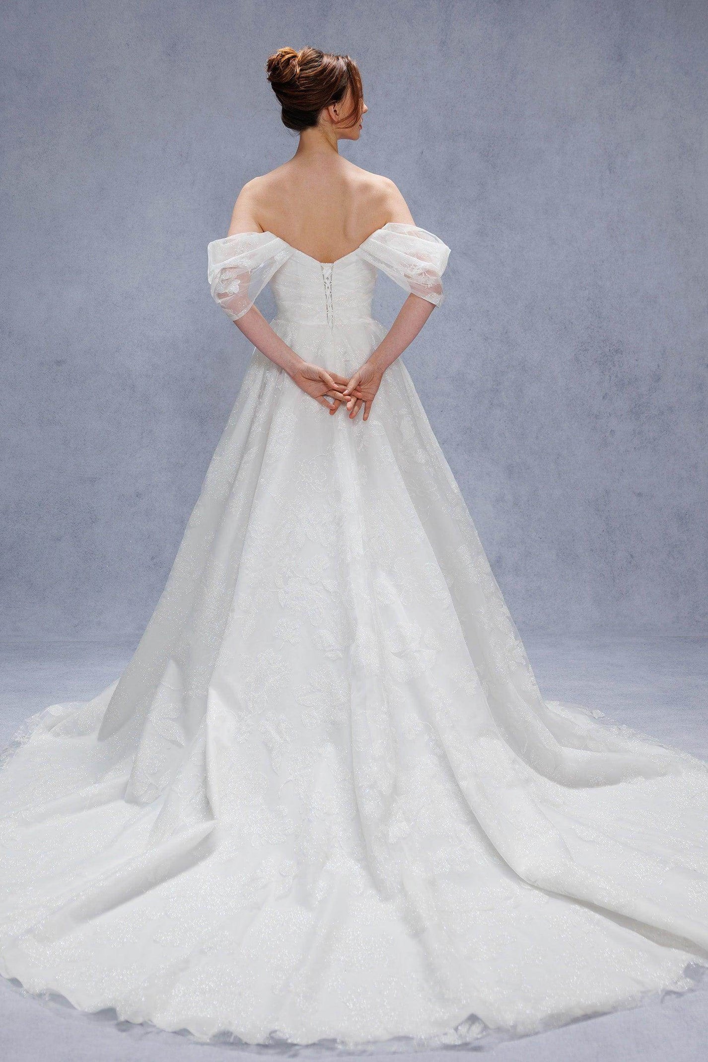 A-Line Court Train Glitter Wedding Dress VBCW3340