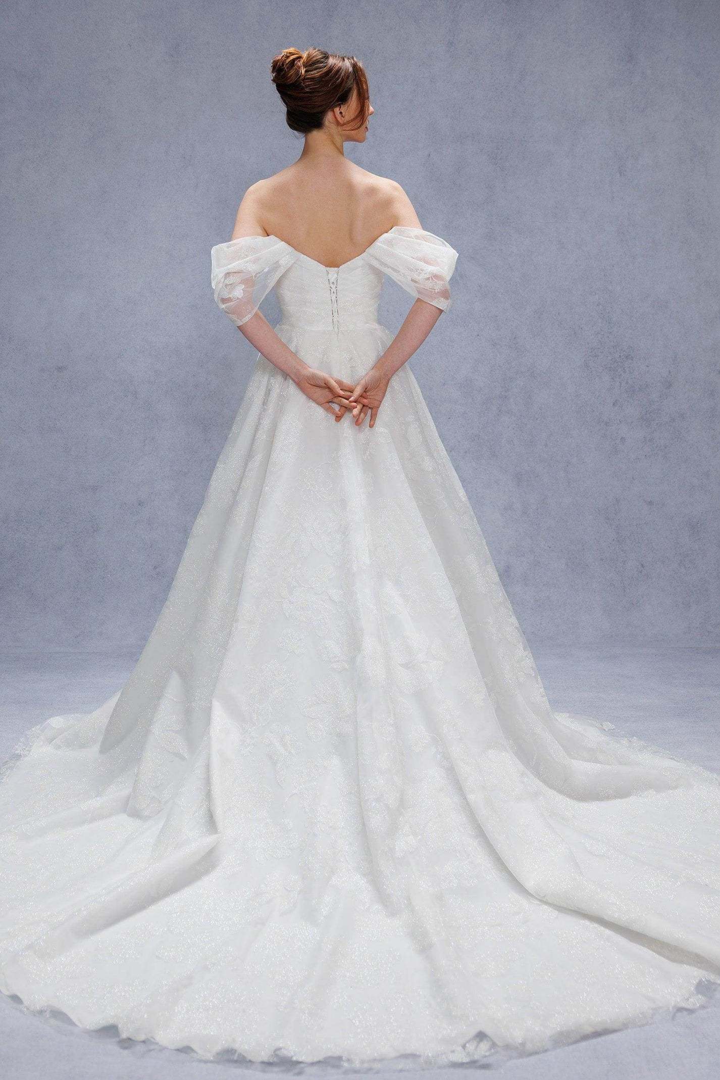 A-Line Court Train Glitter Wedding Dress VBCW3340