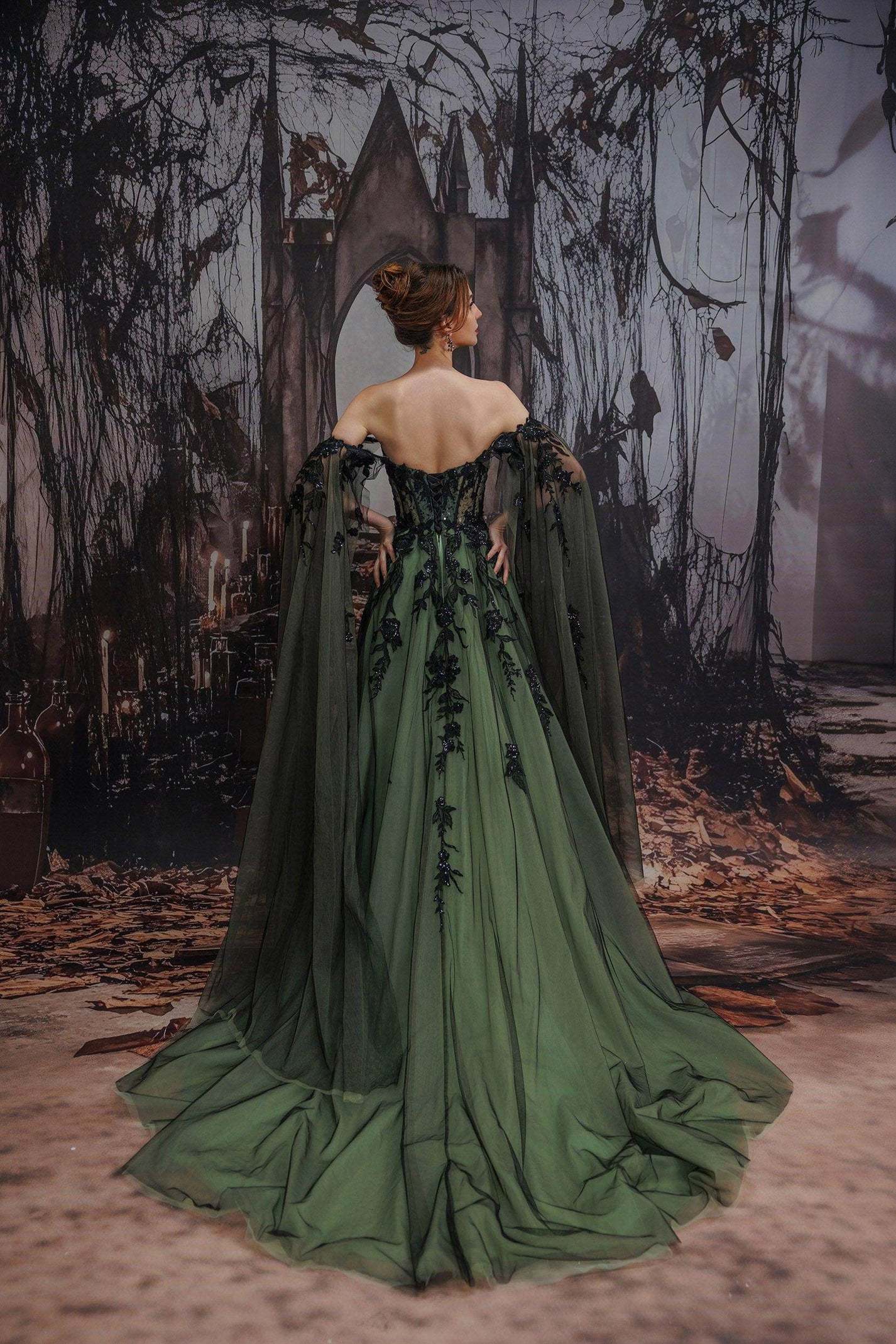 A-Line Court Train Sequined Lace Tulle Wedding Dress VBCW3352