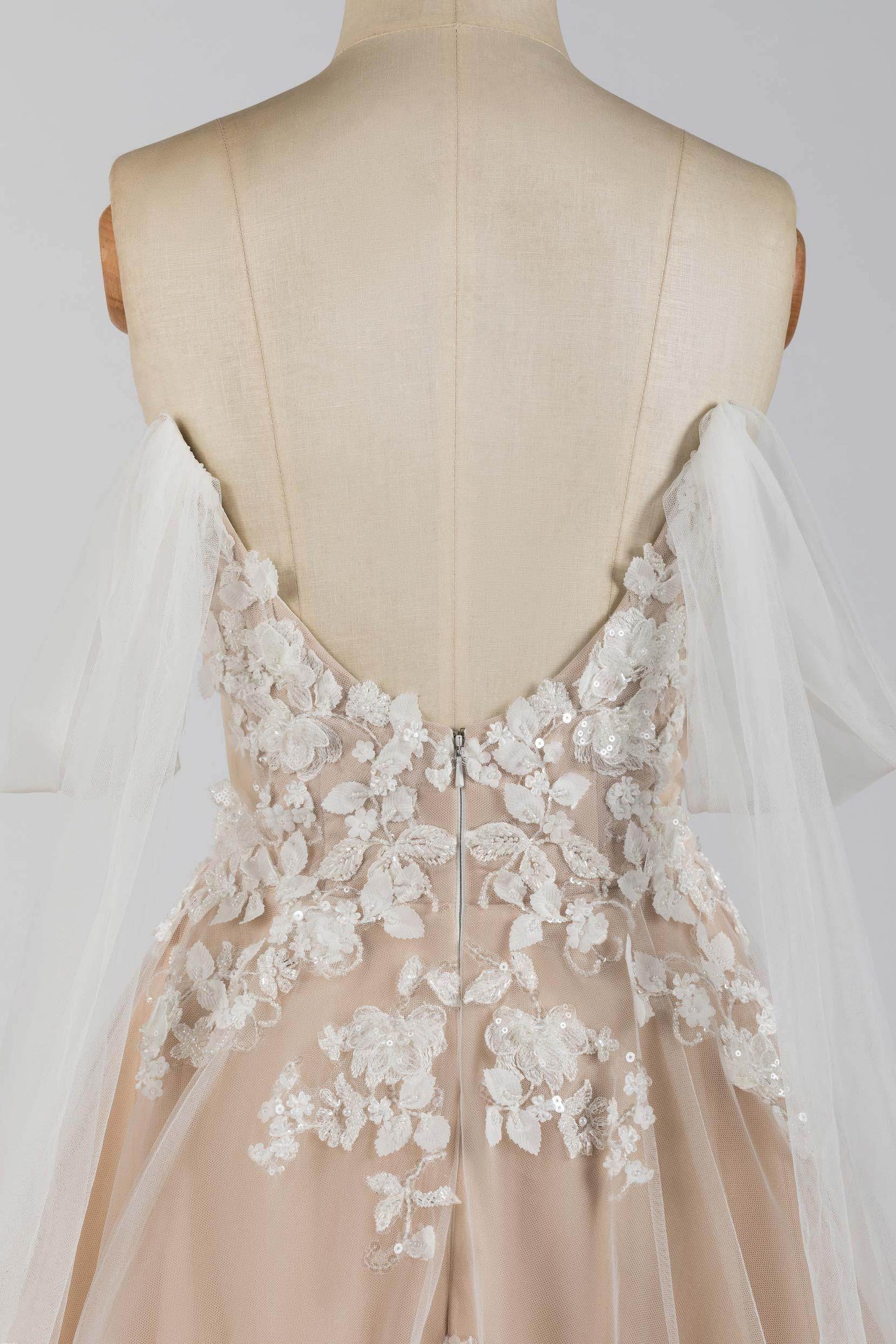A-Line Court Train Tulle Wedding Dress VBCW2503