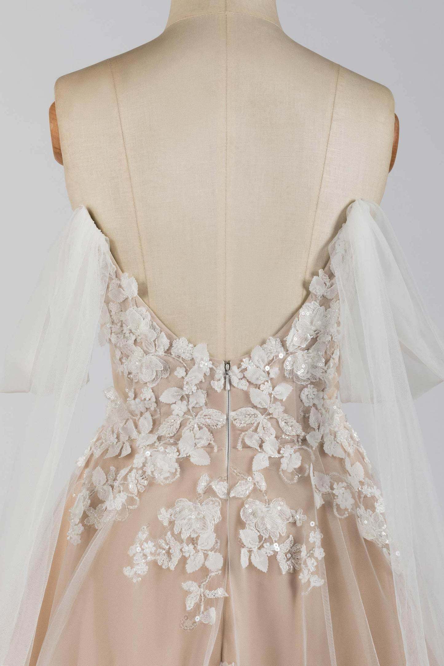 A-Line Court Train Tulle Wedding Dress VBCW2503