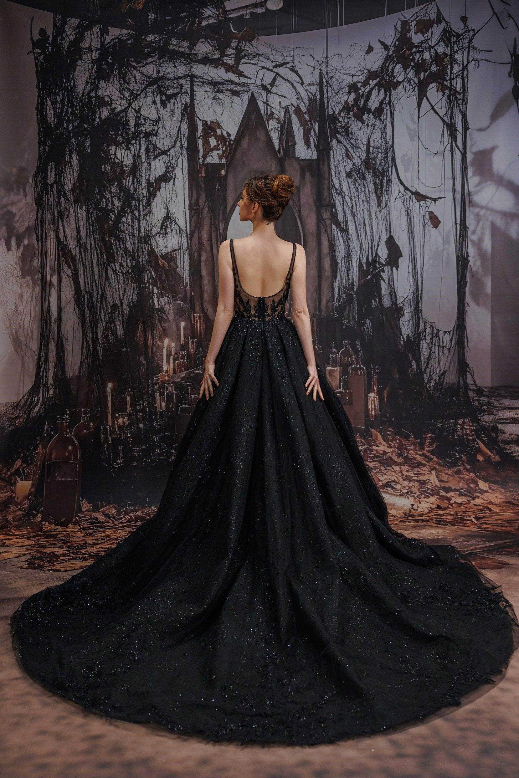 A-Line Court Train Sparkle Tulle Wedding Dress VBCW3528