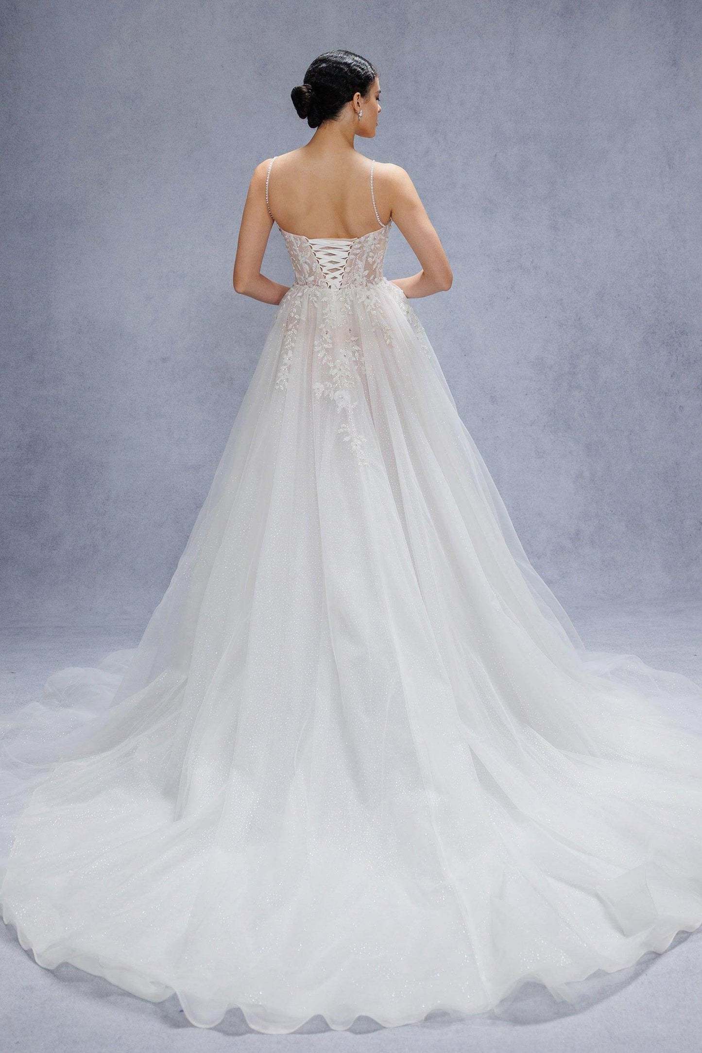 A-Line Court Train Tulle Wedding Dress VBCW3343