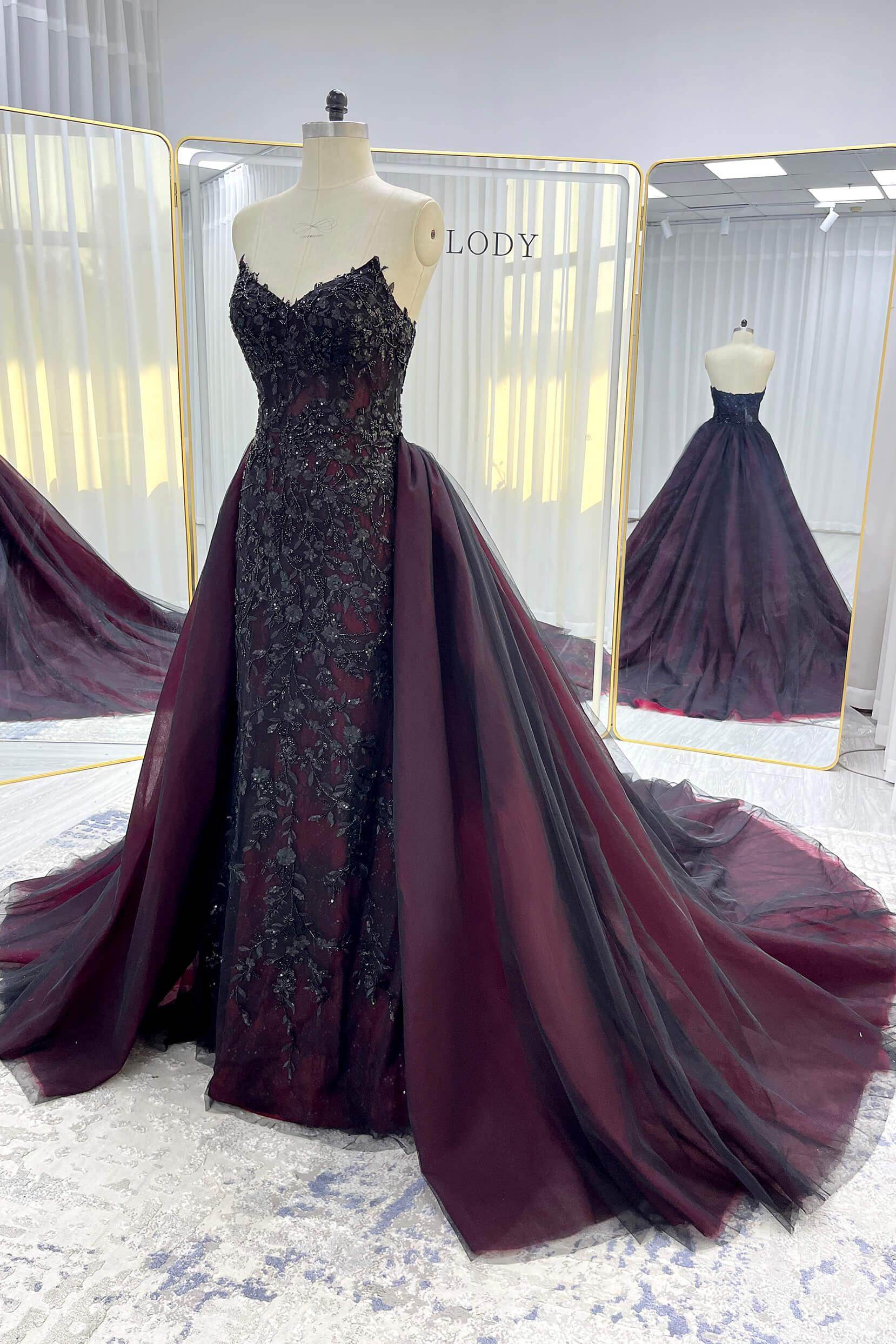 Trumpet-Mermaid Chapel Train Lace Tulle Wedding Dress VBCW3344