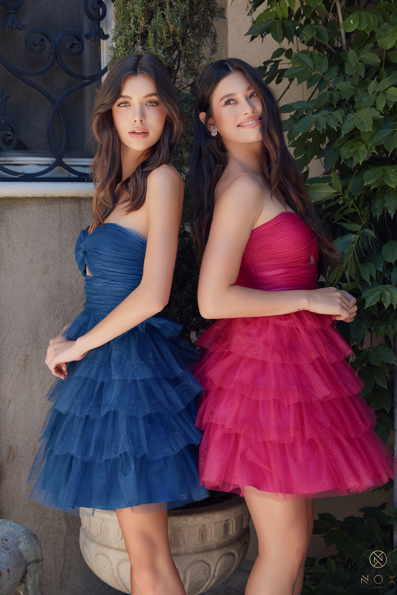 Strapless Four Layered Ruffled Bottom Formal Dress #A827