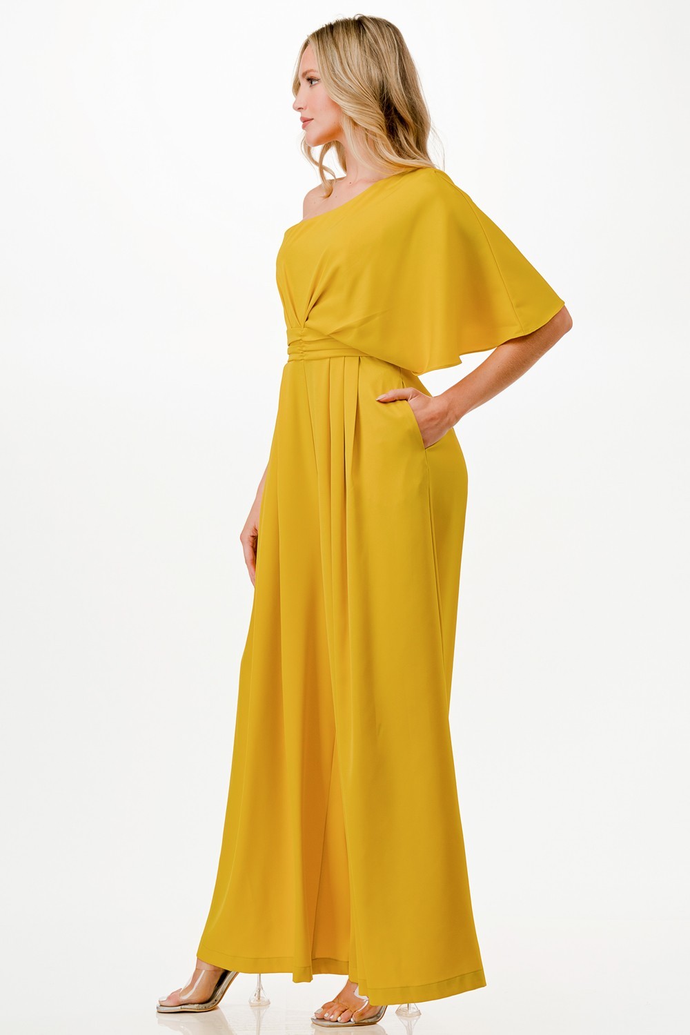 One Shoulder Wide Leg Jumpsuit