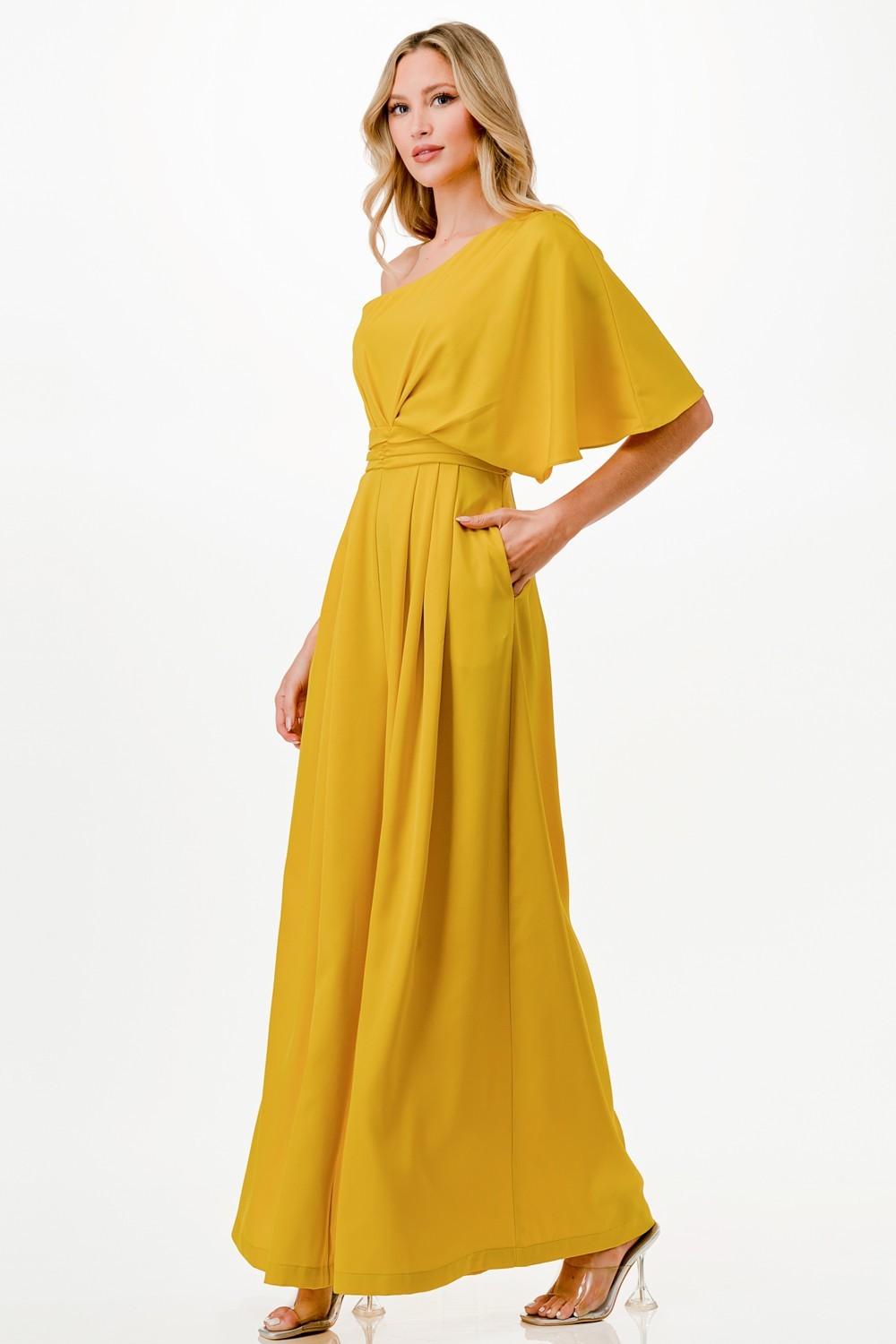 One Shoulder Wide Leg Jumpsuit