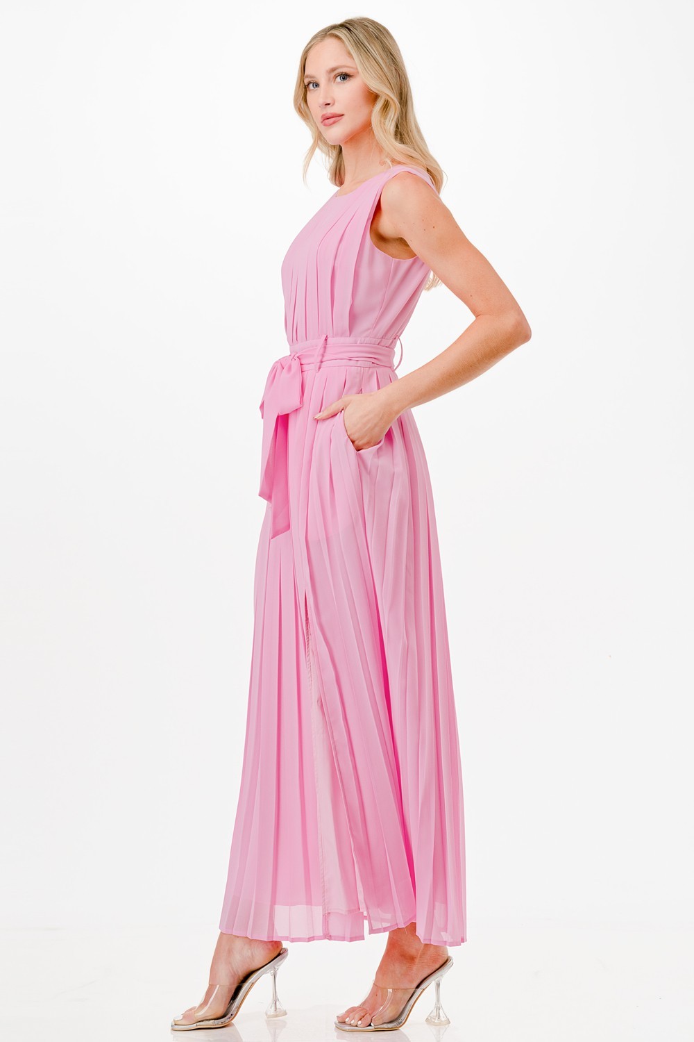 Pleated Midi Dress