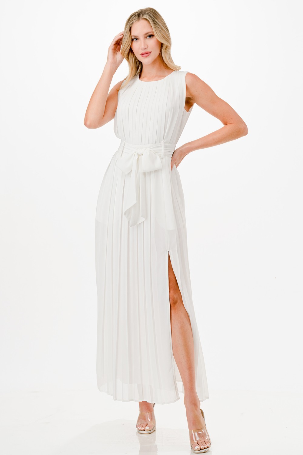 Pleated Midi Dress