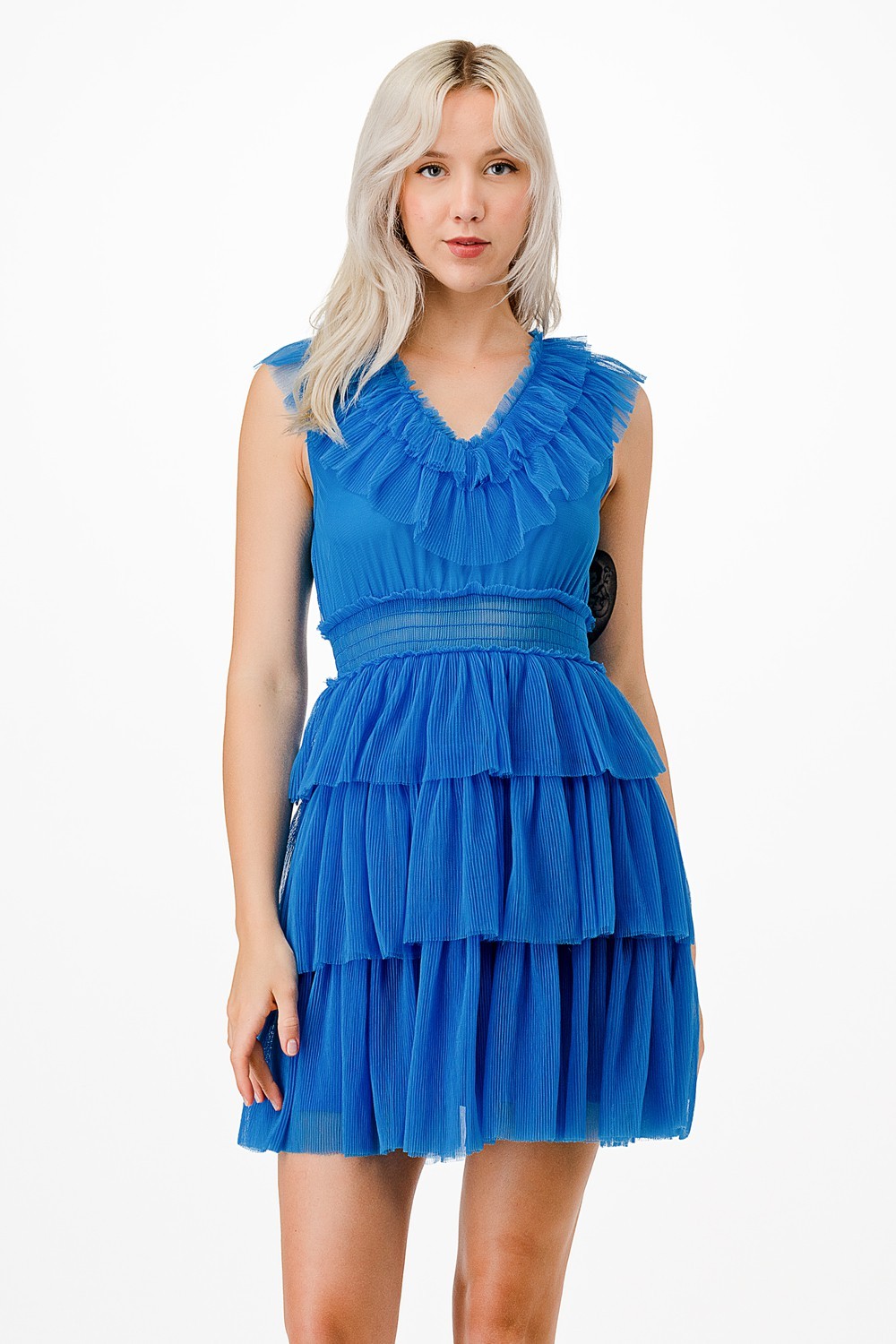 Mesh Detail Short Dress