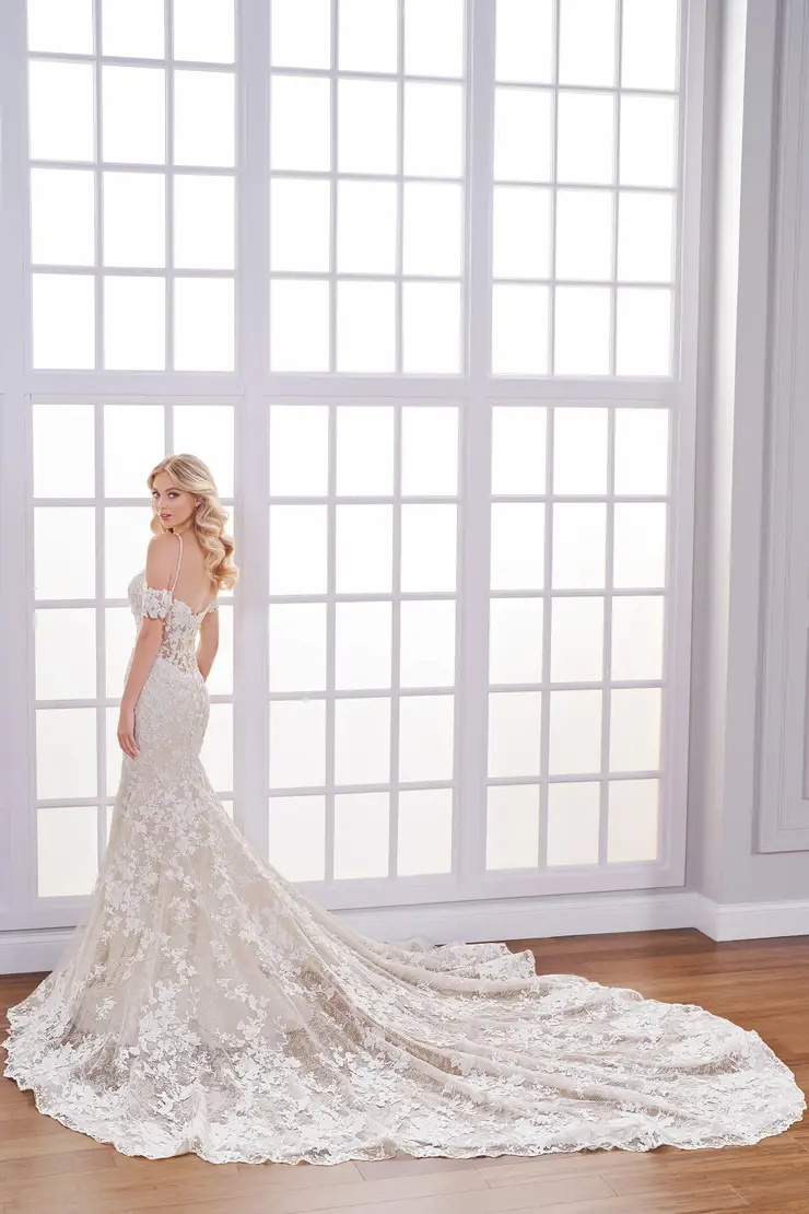 # MARTIN THORNBURG 122247 Fit and Flare Sweetheart Off-the-Shoulder Sequin Wedding Dress