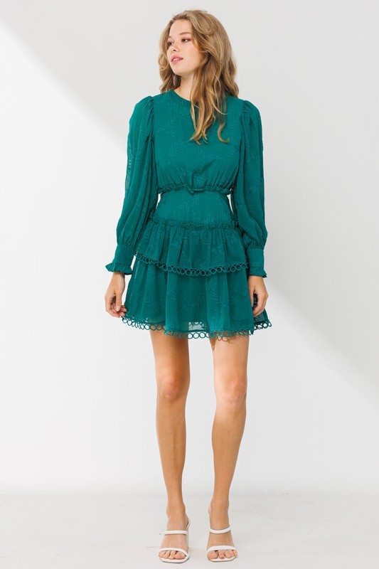 Green Ruffle Dress ST-020