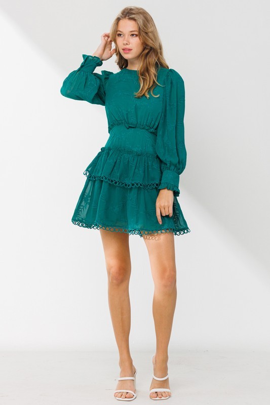 Green Ruffle Dress ST-020
