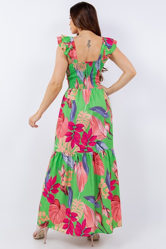 Floral Print Fashion Maxi Dress ST-014
