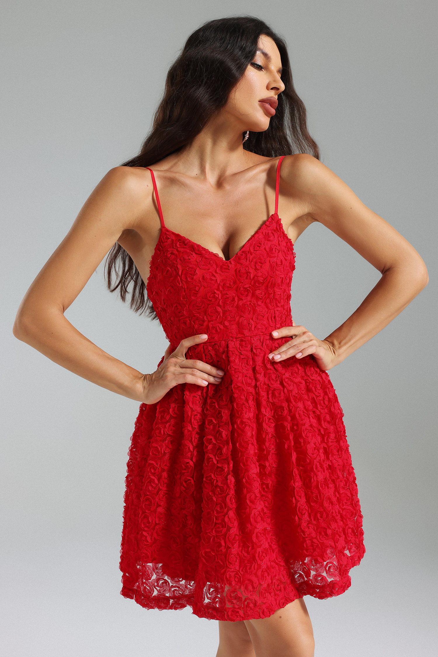 Ikira Flower V Neck Flared Dress – Vipbridals
