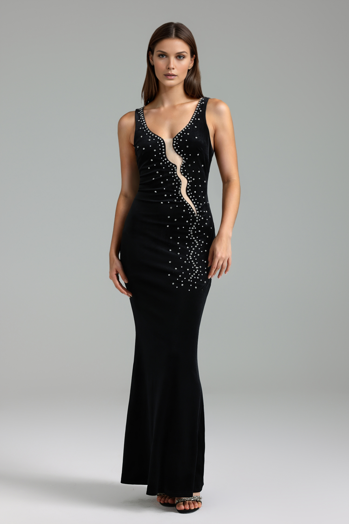 Vanina Diamond Slim Sleeveless Maxi Dress
