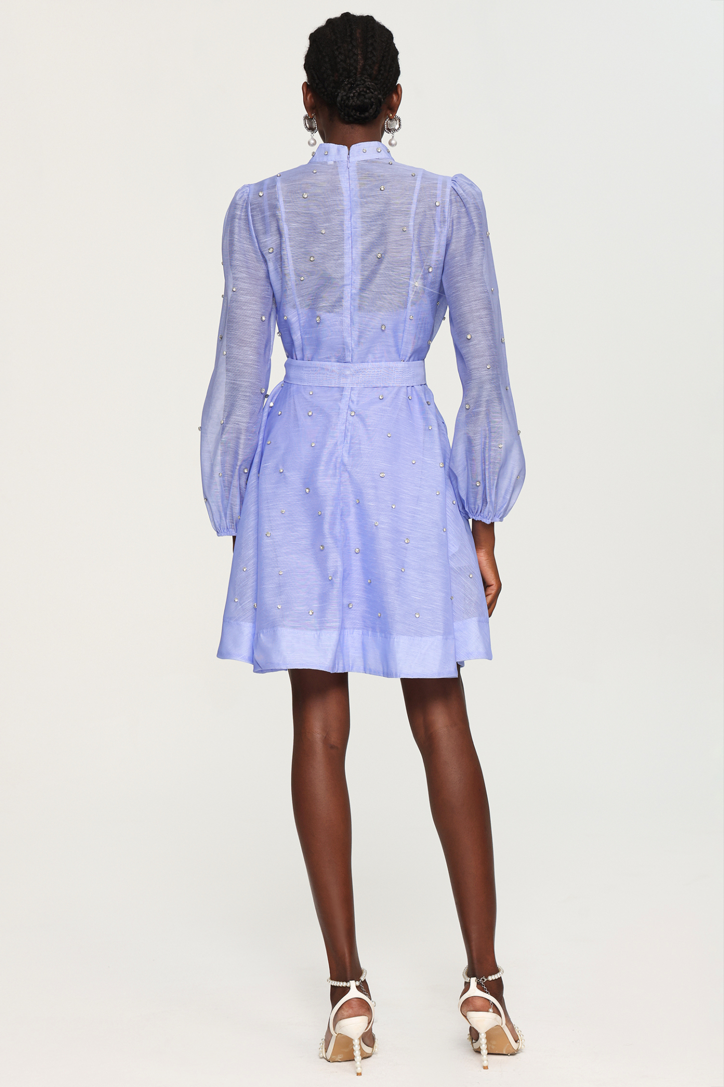 Farrah Long Sleeves Diamond Button Shirt Mini Dress