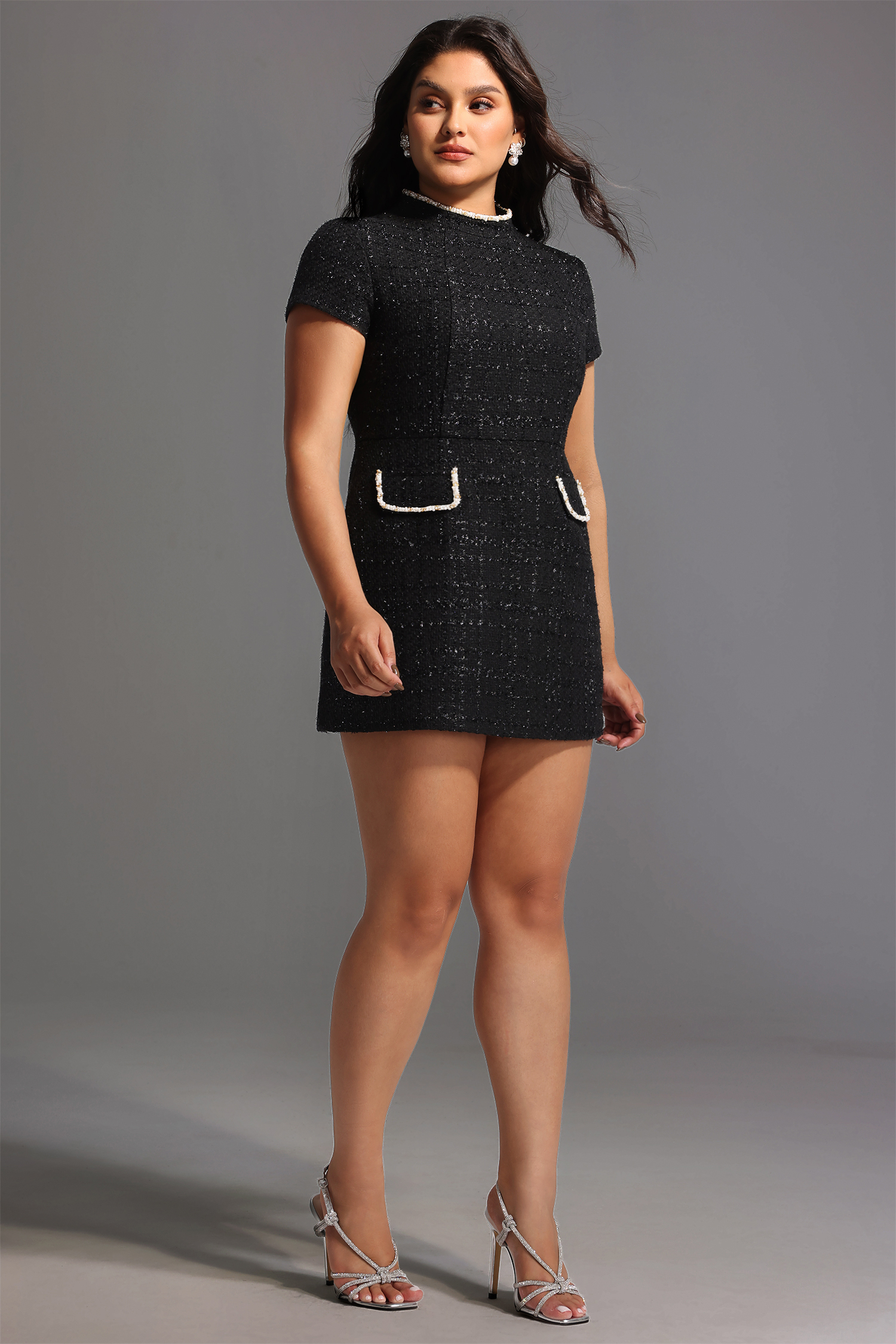 Quincy Short Sleeve Diamond Mini Dress