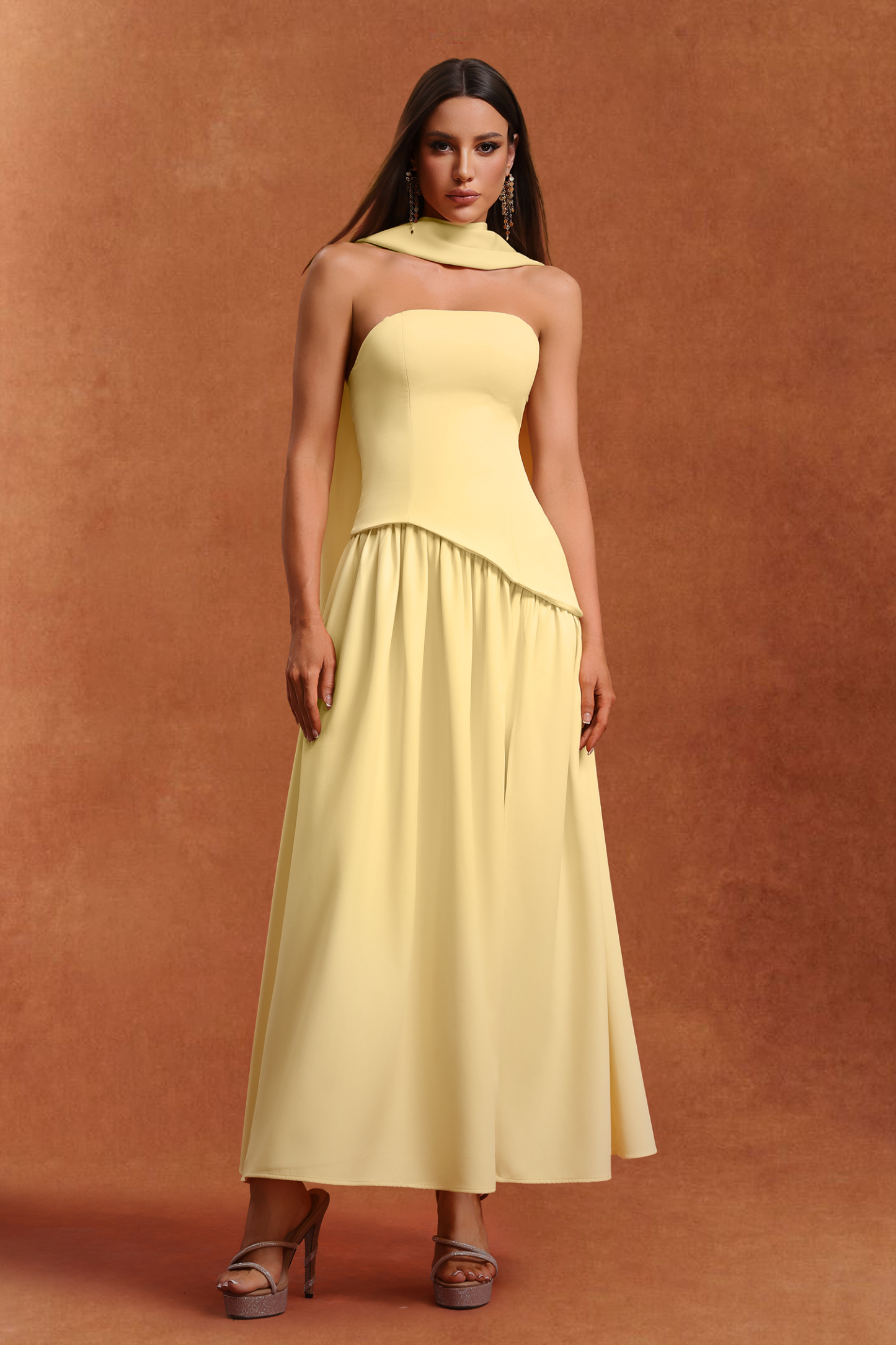 Dasia Sleeveless Ribbon Maxi Dress