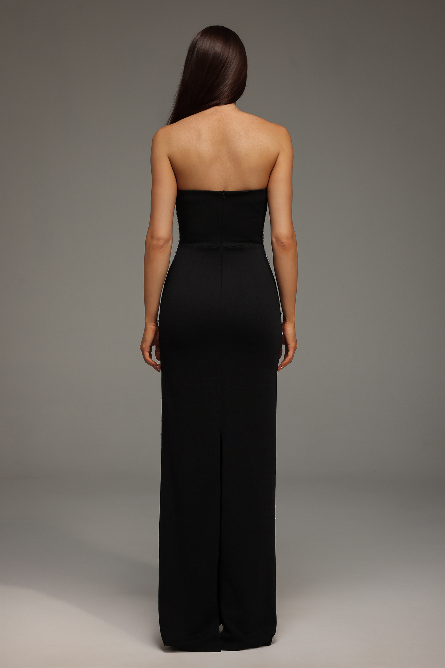 Karin Sleeveless Pearl Bandage Maxi Dress