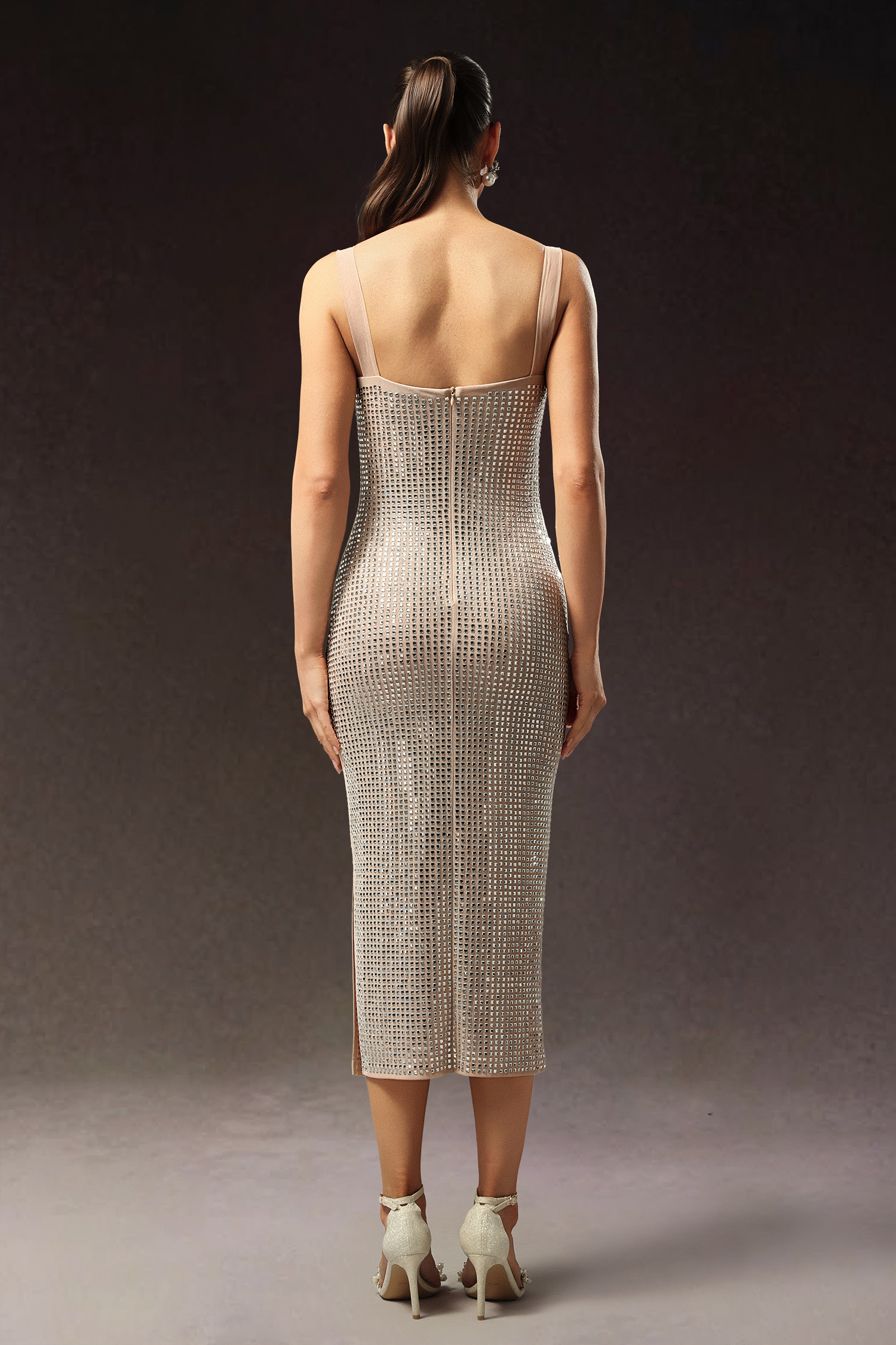 Logan Sleeveless Diamond Midi Dress