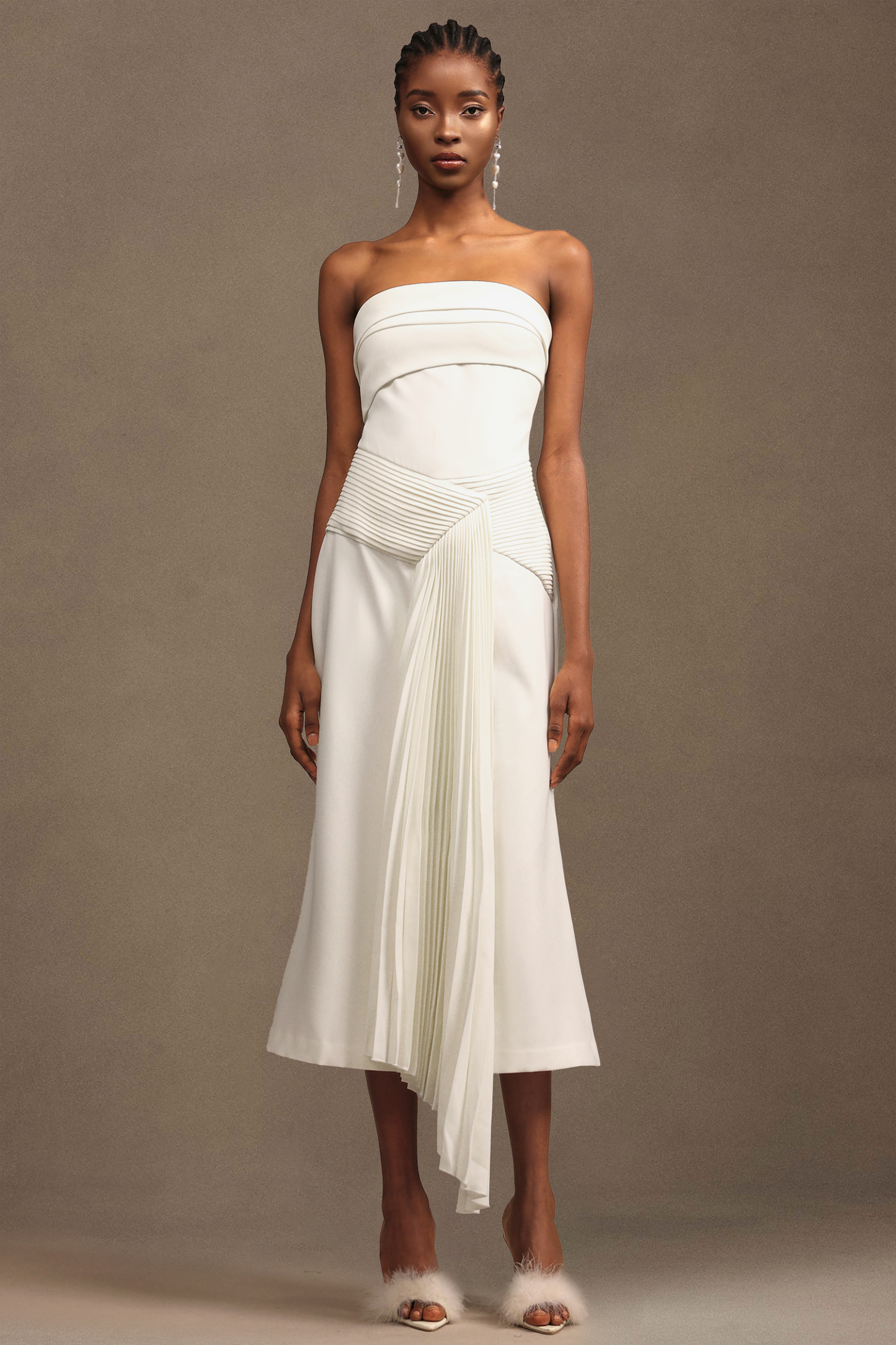 Trese Sleevess Fold Maxi Dress