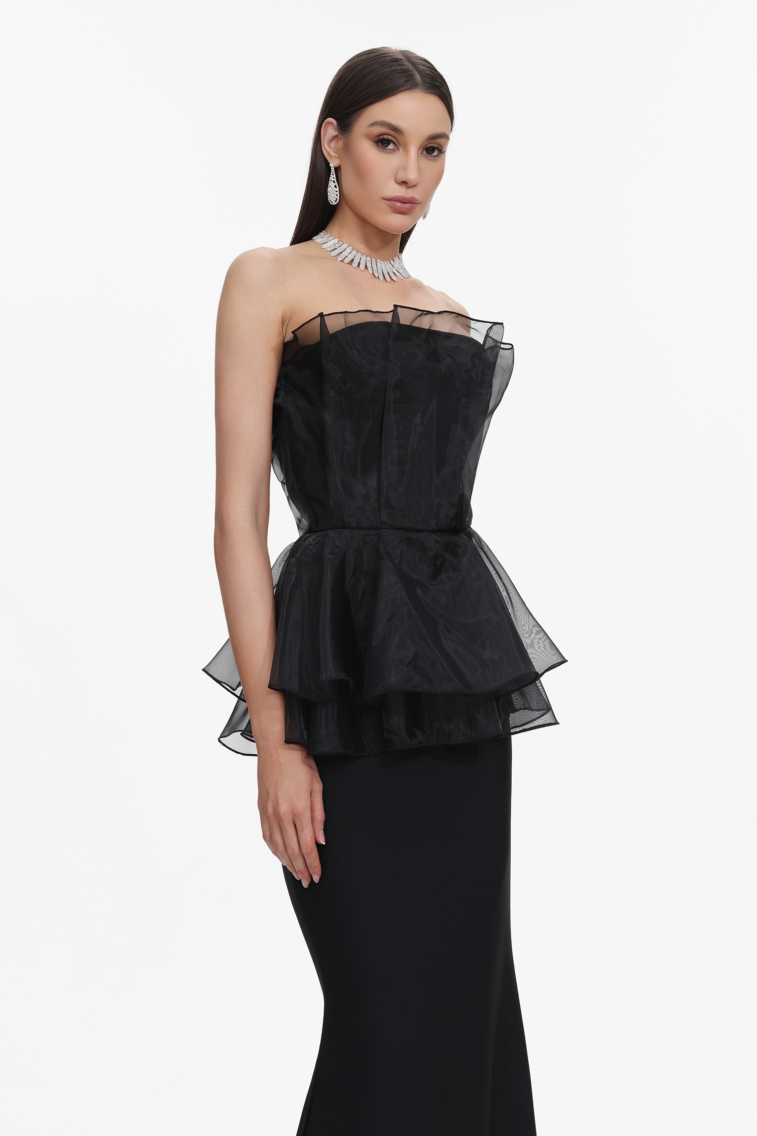 Oria Sleeveless Fishtail Bandage Maxi Dress