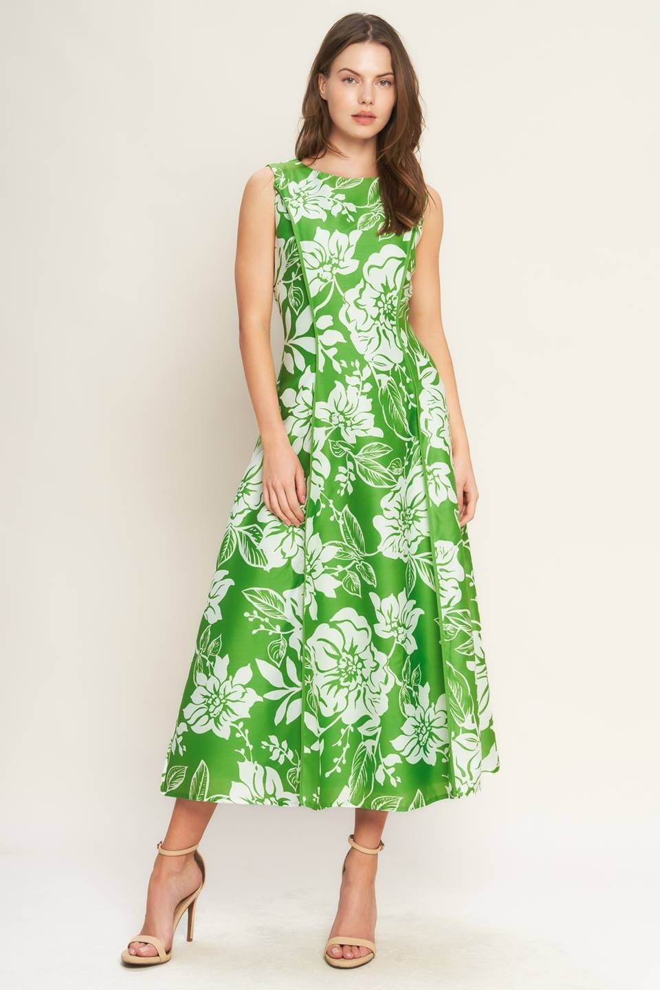 ID23263 Printed Woven Midi Dress