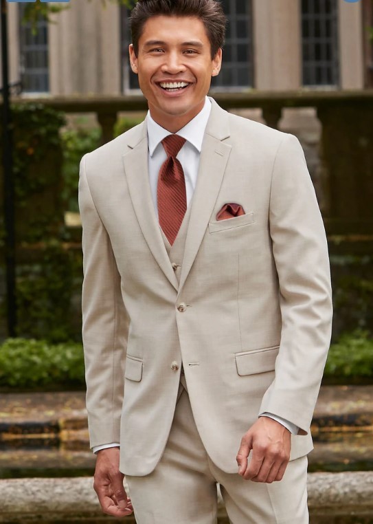 (Buy) Tan Stretch Slim Fit Suit Coat | STYLE NHTC
