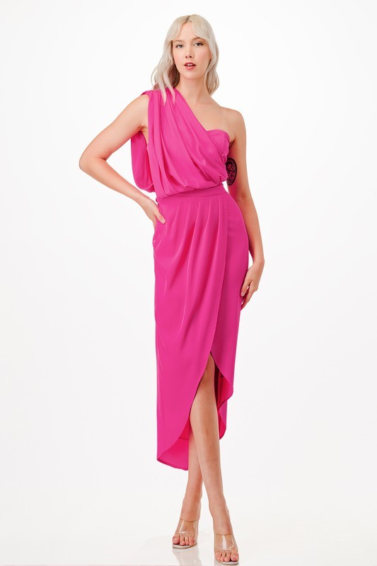 One Shoulder Midi Dress ST-026