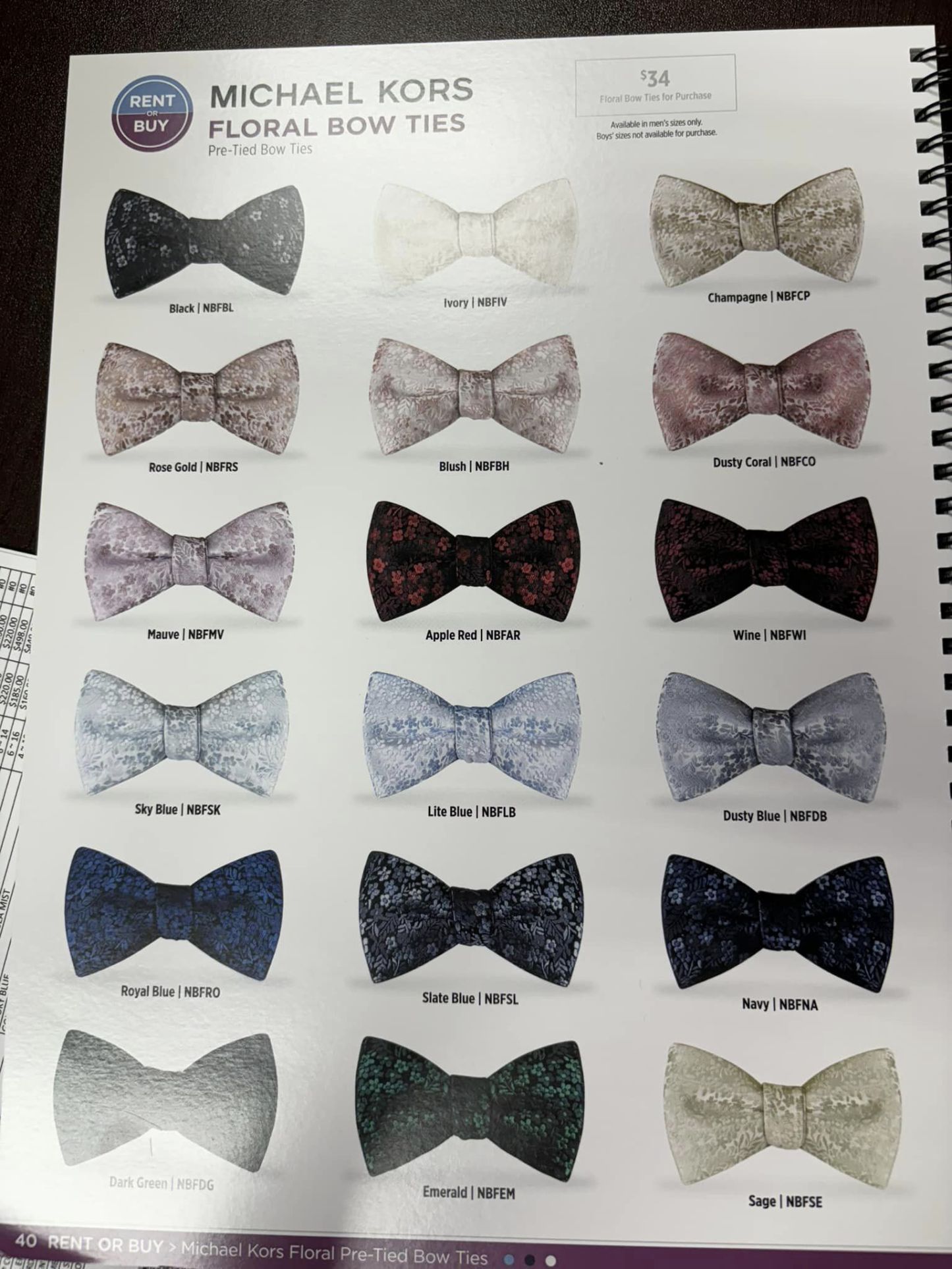 (Buy) Floral Ivory Bow Tie /