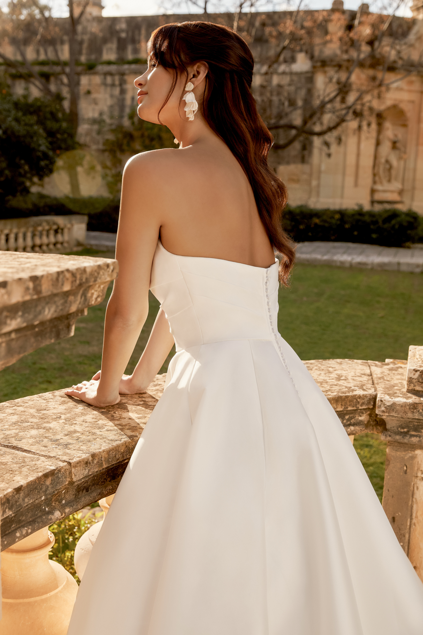Plus Size Mikado A-Line Gown with Cowl Detail and Plunging Sweetheart Neckline#44495