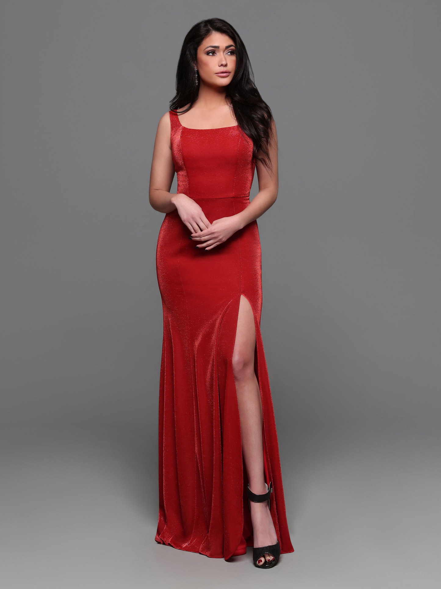 Fit & Flare Sheath Sweep Train Scoop BackSlit Skirt Bridesmaid Dress #
