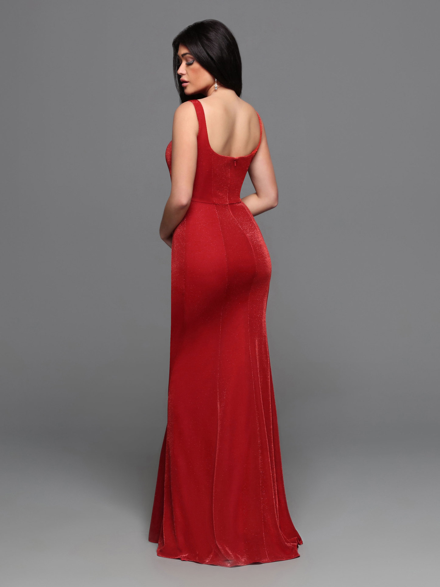 Fit & Flare Sheath Sweep Train Scoop BackSlit Skirt Bridesmaid Dress #60523