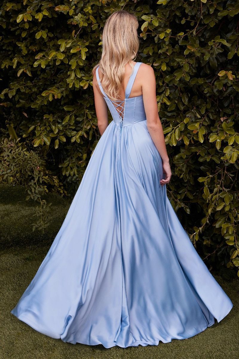 A-Line V-Neck Soft Satin Pleated Bridesmaid Dress 7447