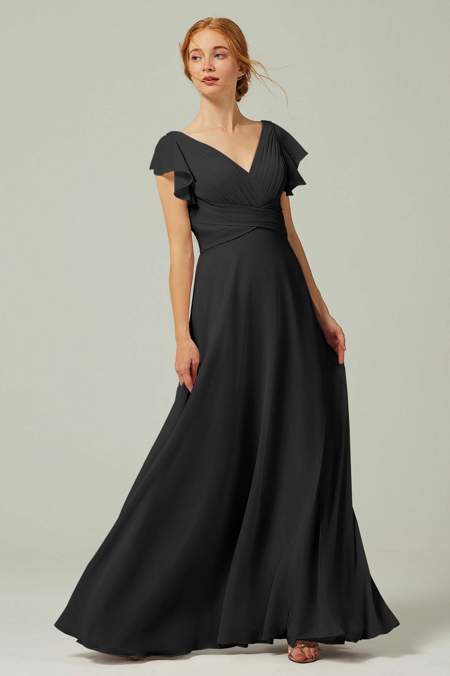 A-Line Floor Length Chiffon Bridesmaid Dress CB0302