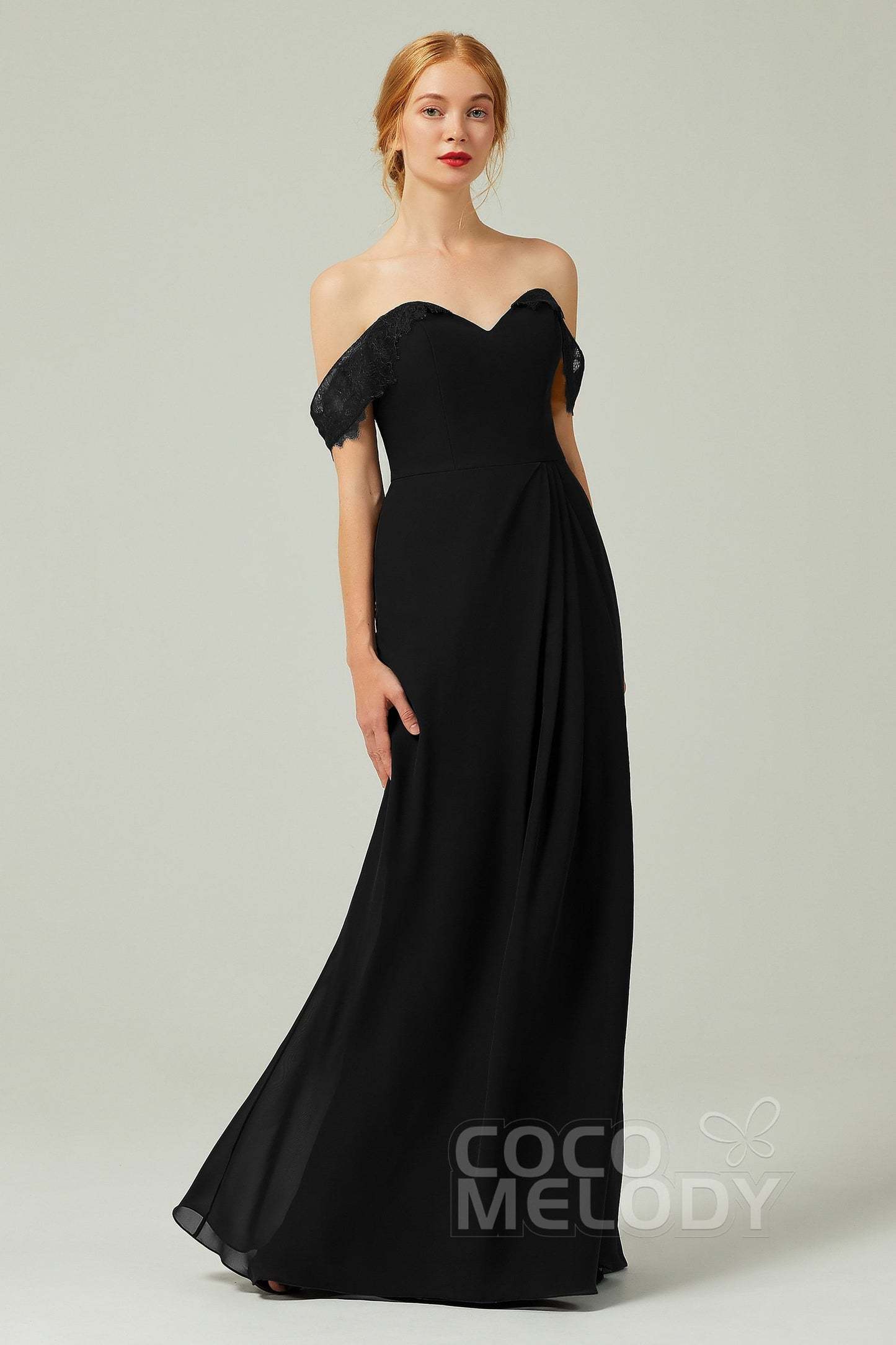 Sheath-Column Floor Length Chiffon Bridesmaid Dress Formal Dresses CB0338