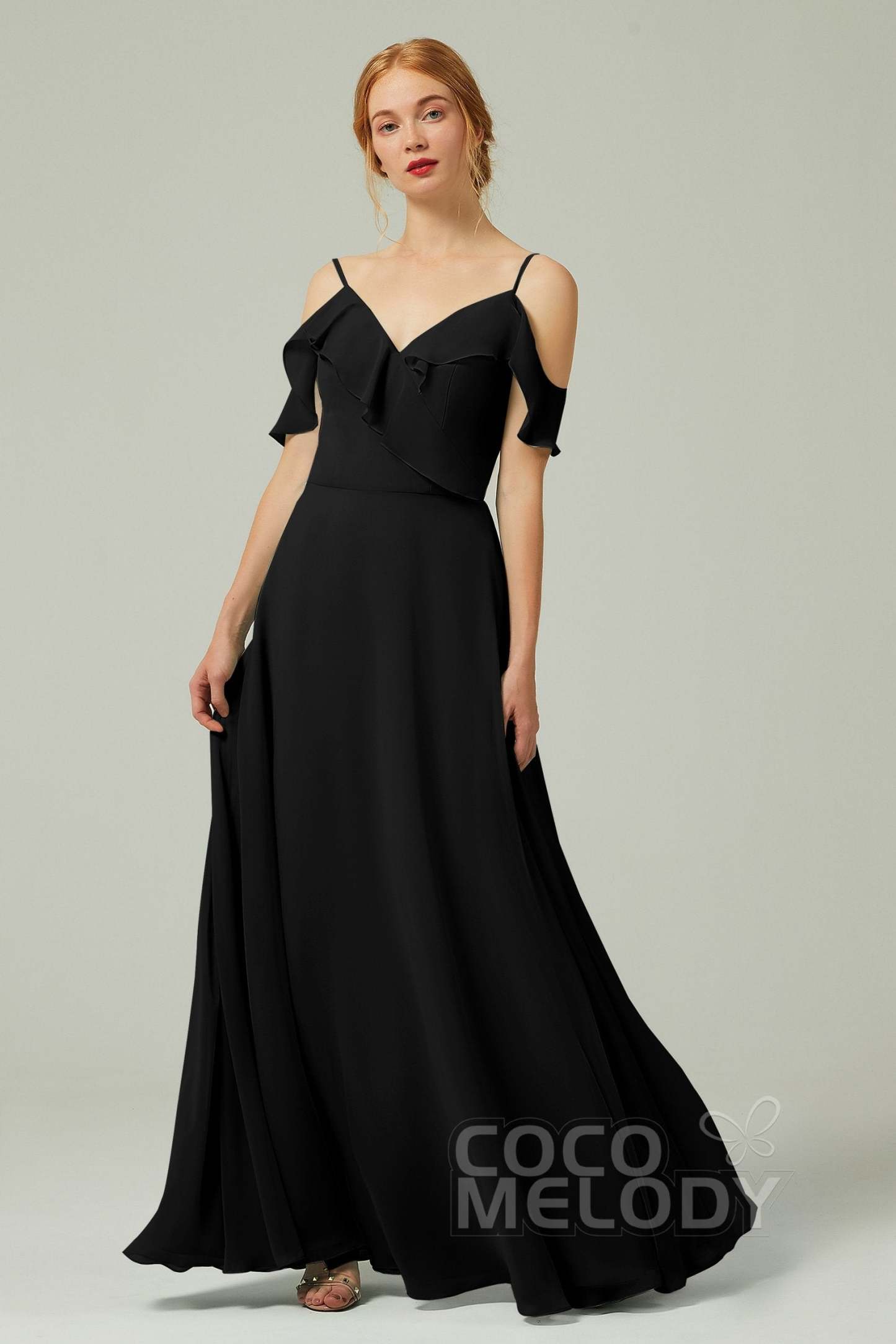 A-Line Floor Length Chiffon Bridesmaid Dress CB0326