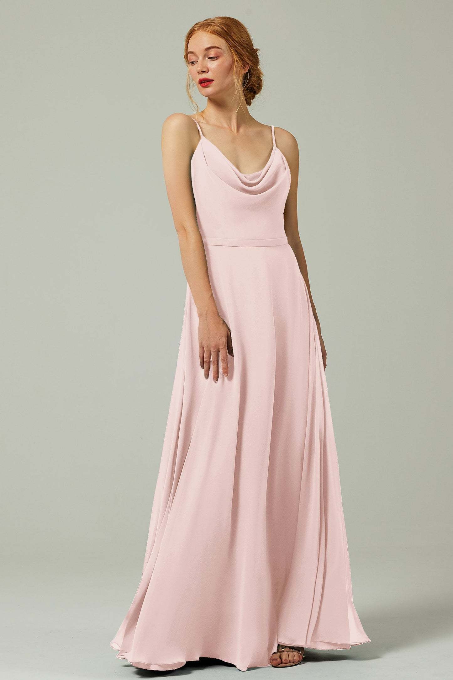 A-Line Floor Length Chiffon Bridesmaid Dress CB0322