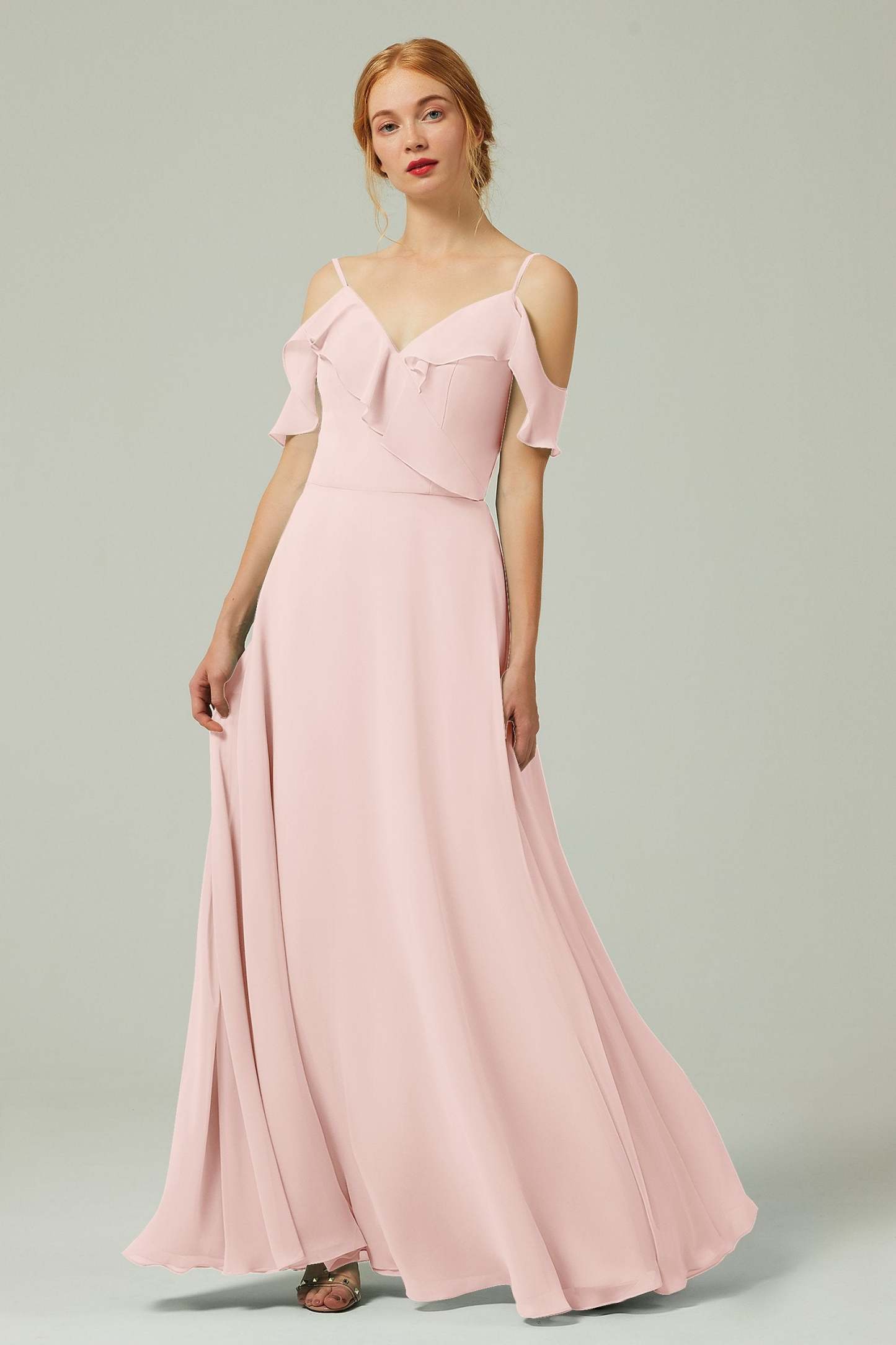 A-Line Floor Length Chiffon Bridesmaid Dress CB0326