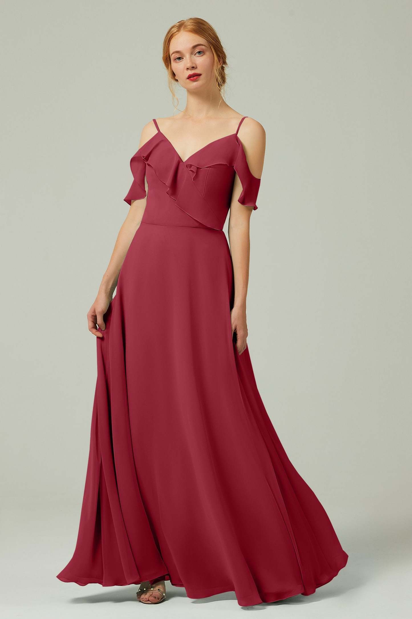 A-Line Floor Length Chiffon Bridesmaid Dress CB0326